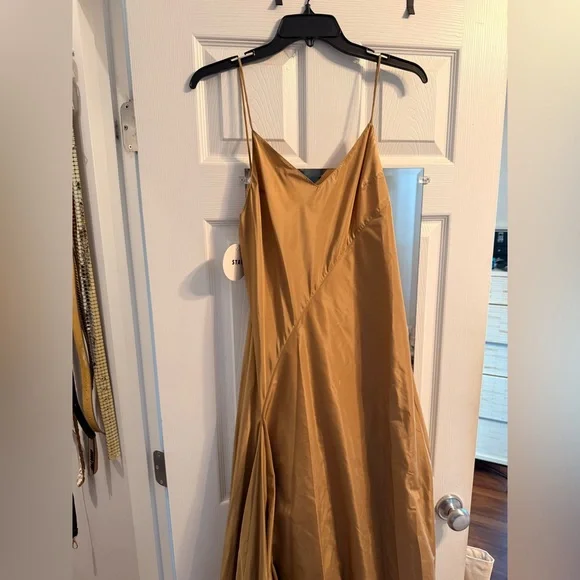 NWT Staud Maxi Leonardo Gown in Fawn size 2 - Picture 5 of 9
